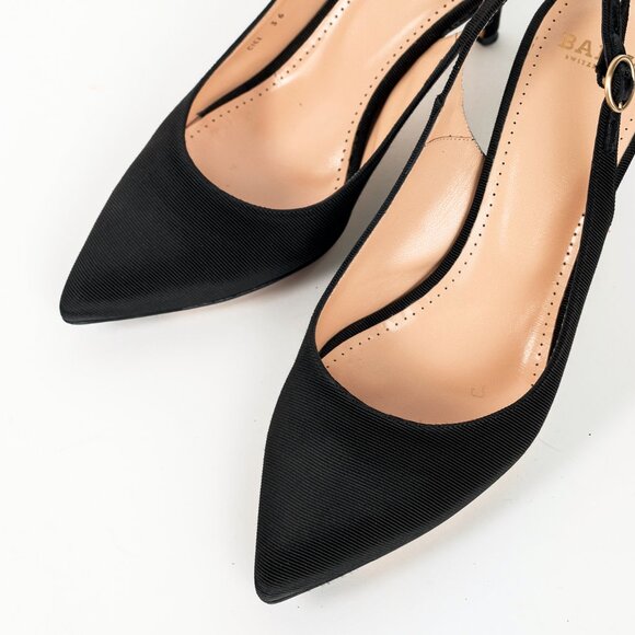 Bally Ciel Black Fabric Slingback Pointed-Toe Heels - Picture 6 of 12